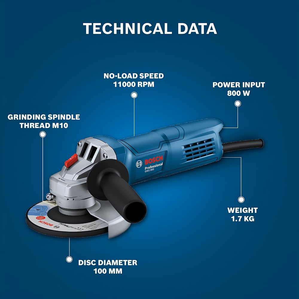 BOSCH GWS 800 ANGLE GRINDER (4″) 06013943F0 (2)